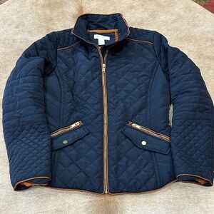 H&M Navy and Brown Jacket. Adorable Country Equestrian look.  Women’s Size 10